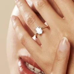 Histoire d'Or Bague Solitaire Plaqué Or Liber Oxyde De Zirconium