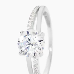 Histoire d'Or Bague Solitaire Poseidon Argent Blanc Oxyde De Zirconium Discount