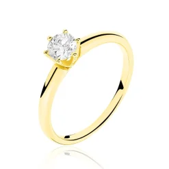 Histoire d'Or Bague Solitaire Ruken Or Jaune Diamant New