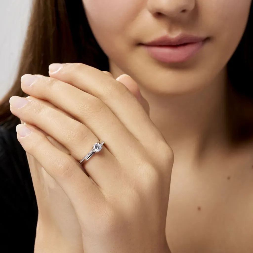 Histoire d'Or Bague Solitaire Sade Argent Blanc Oxyde De Zirconium Online