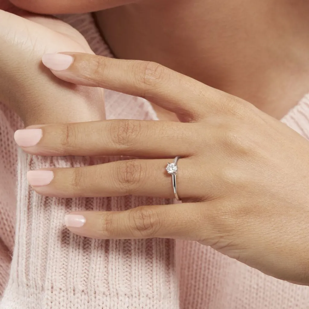 Histoire d'Or Bague Solitaire Samantha Or Blanc Diamant New