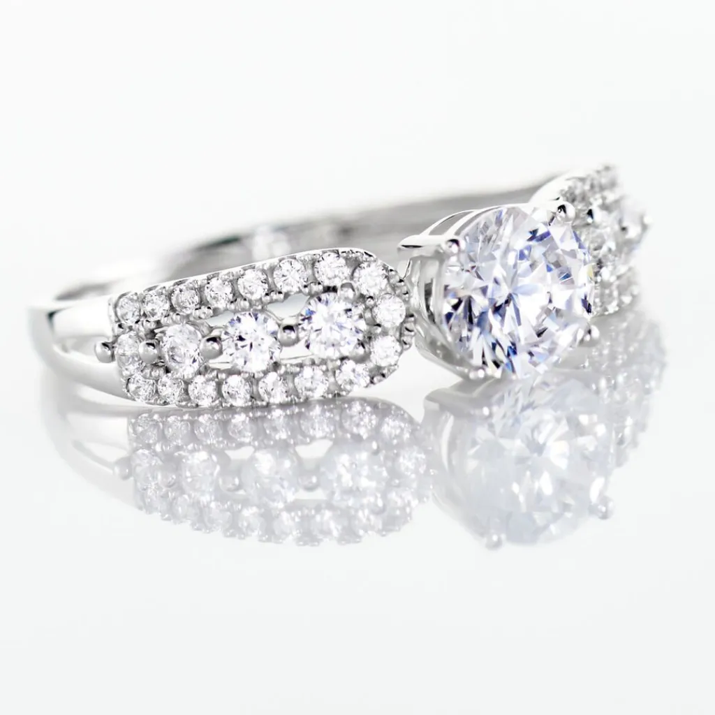 Histoire d'Or Bague Solitaire Sarah Or Blanc Oxyde De Zirconium Clearance