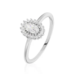 Histoire d'Or Bague Solitaire Shandrany Argent Blanc Oxyde De Zirconium Outlet