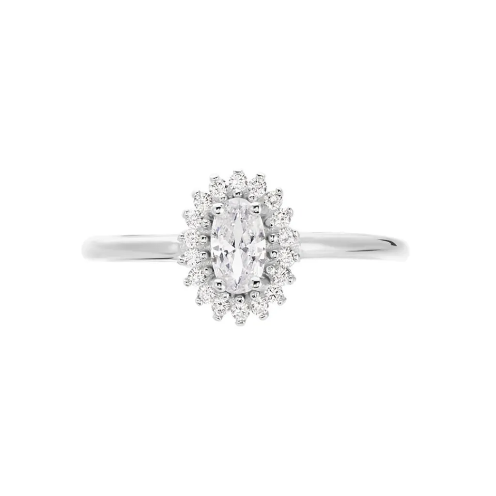 Histoire d'Or Bague Solitaire Shandrany Argent Blanc Oxyde De Zirconium Outlet