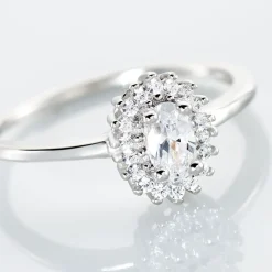 Histoire d'Or Bague Solitaire Shandrany Argent Blanc Oxyde De Zirconium Outlet