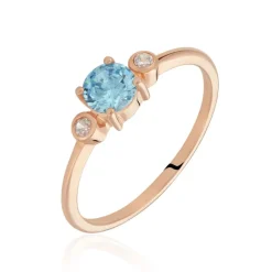 Histoire d'Or Bague Solitaire Shir Argent Rose Oxyde De Zirconium Hot