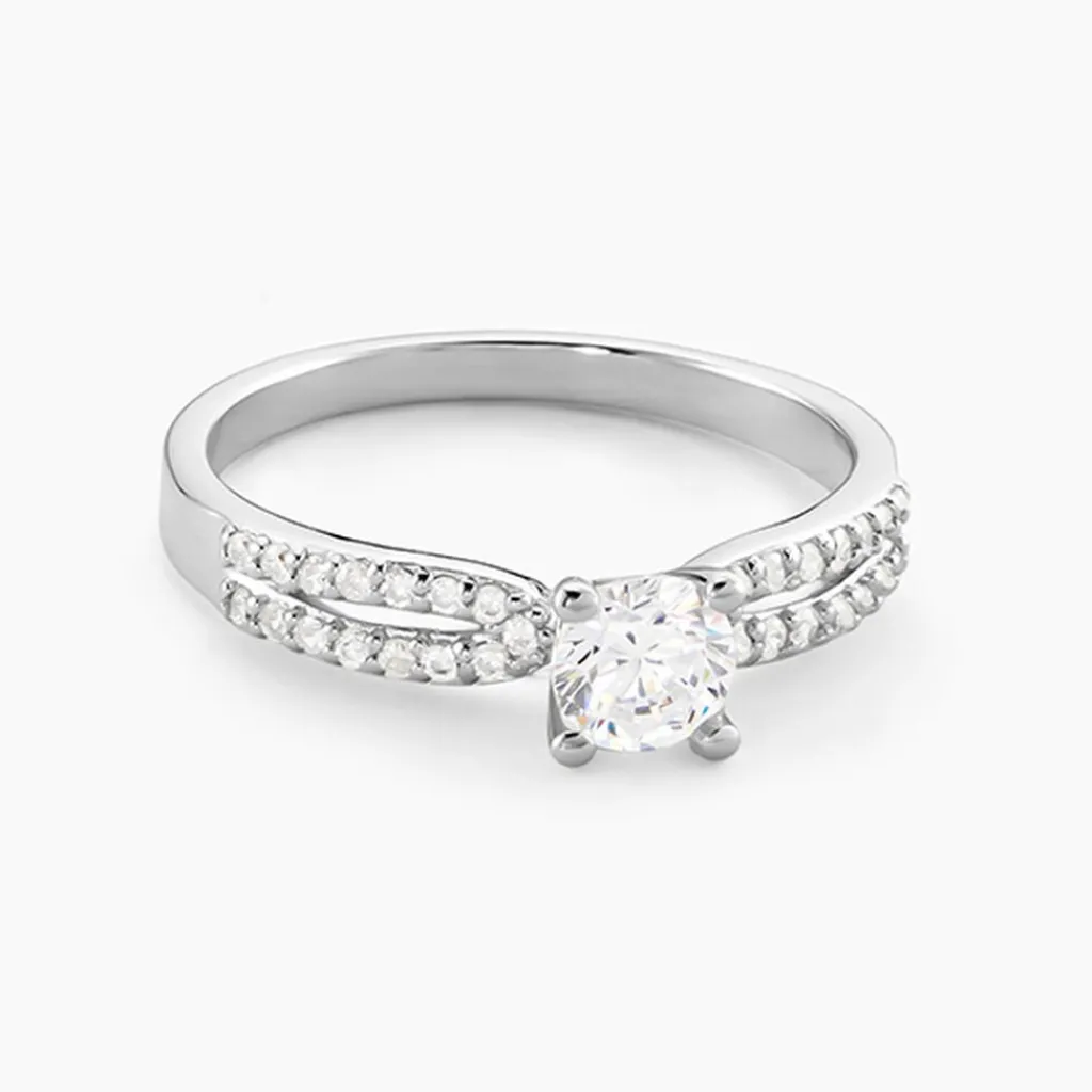 Histoire d'Or Bague Solitaire Solitea Argent Blanc Oxyde De Zirconium Discount