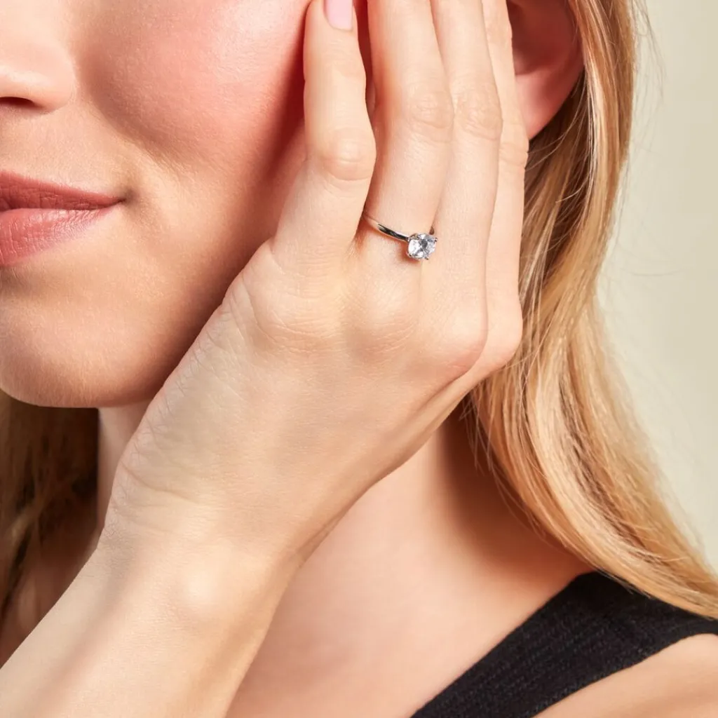 Histoire d'Or Bague Solitaire Stella Argent Blanc Oxyde De Zirconium Discount