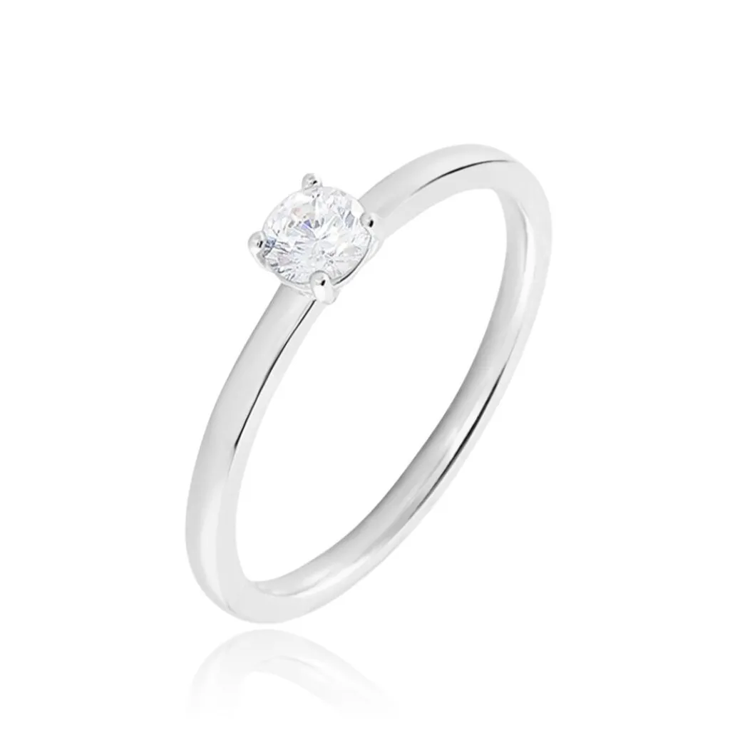Histoire d'Or Bague Solitaire Stella Argent Blanc Oxyde De Zirconium Discount