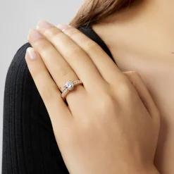 Histoire d'Or Bague Solitaire Stevie Plaqué Or Jaune Oxyde De Zirconium Outlet