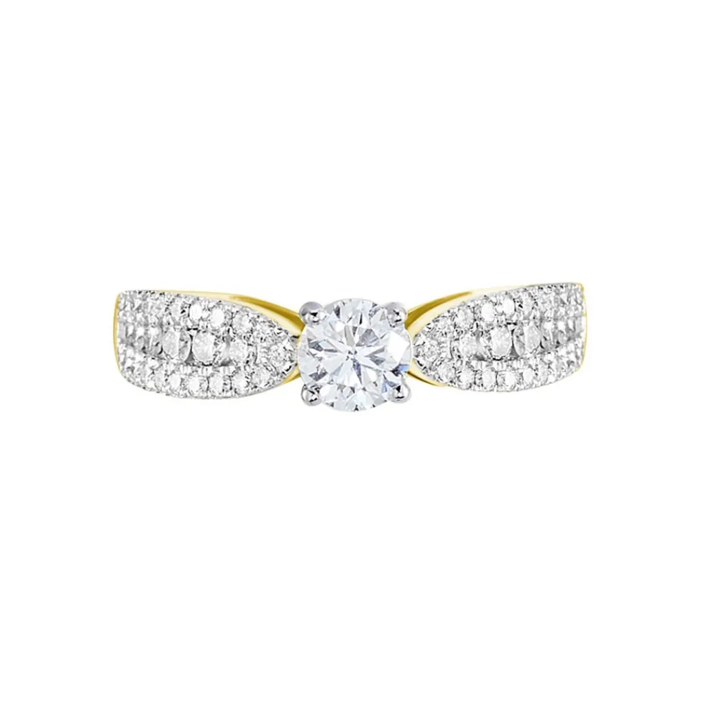 Histoire d'Or Bague Solitaire Stockholm Or Jaune Diamant Synthetique or jaune diamant synthétique blanc Hot
