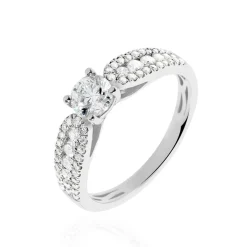 Histoire d'Or Bague Solitaire Stockholm Or Blanc Diamant Outlet