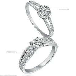 Histoire d'Or Bague Solitaire Stockholm Or Blanc Diamant Outlet