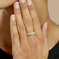 Histoire d'Or Bague Solitaire Stockholm Or Blanc Diamant Outlet