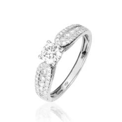 Histoire d'Or Bague Solitaire Stockholm Or Blanc Diamant