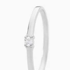 Histoire d'Or Bague Solitaire Superposition Or Blanc Diamant New