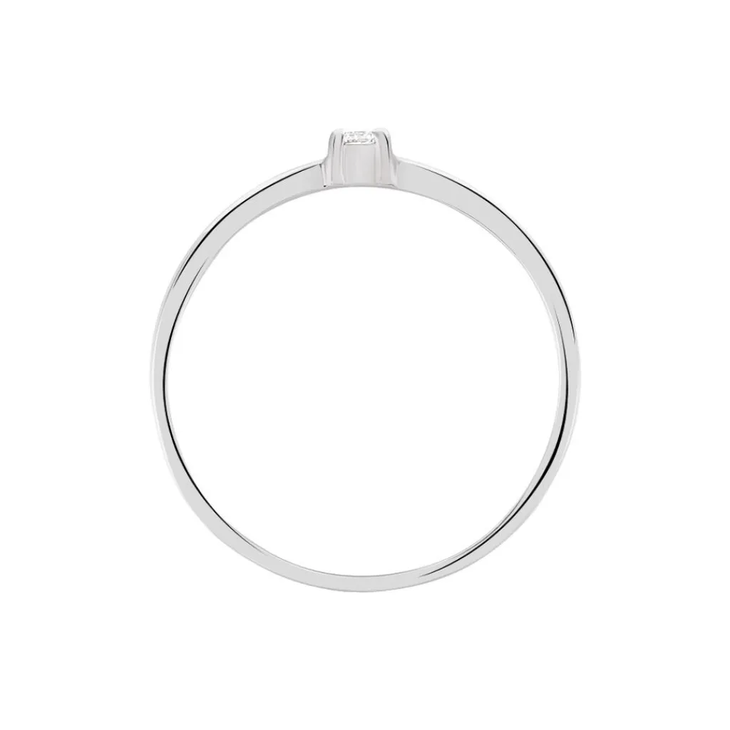 Histoire d'Or Bague Solitaire Superposition Or Blanc Diamant New