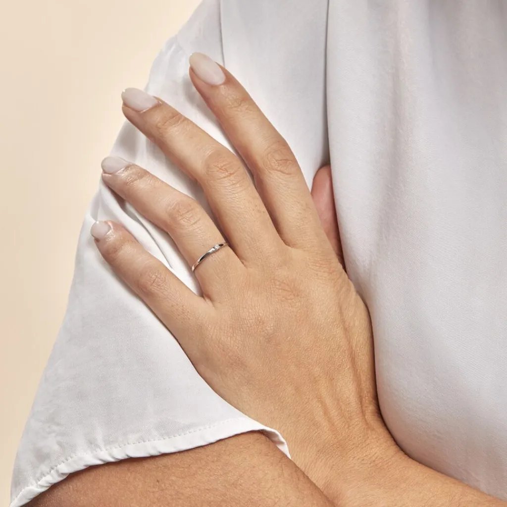 Histoire d'Or Bague Solitaire Superposition Or Blanc Diamant New