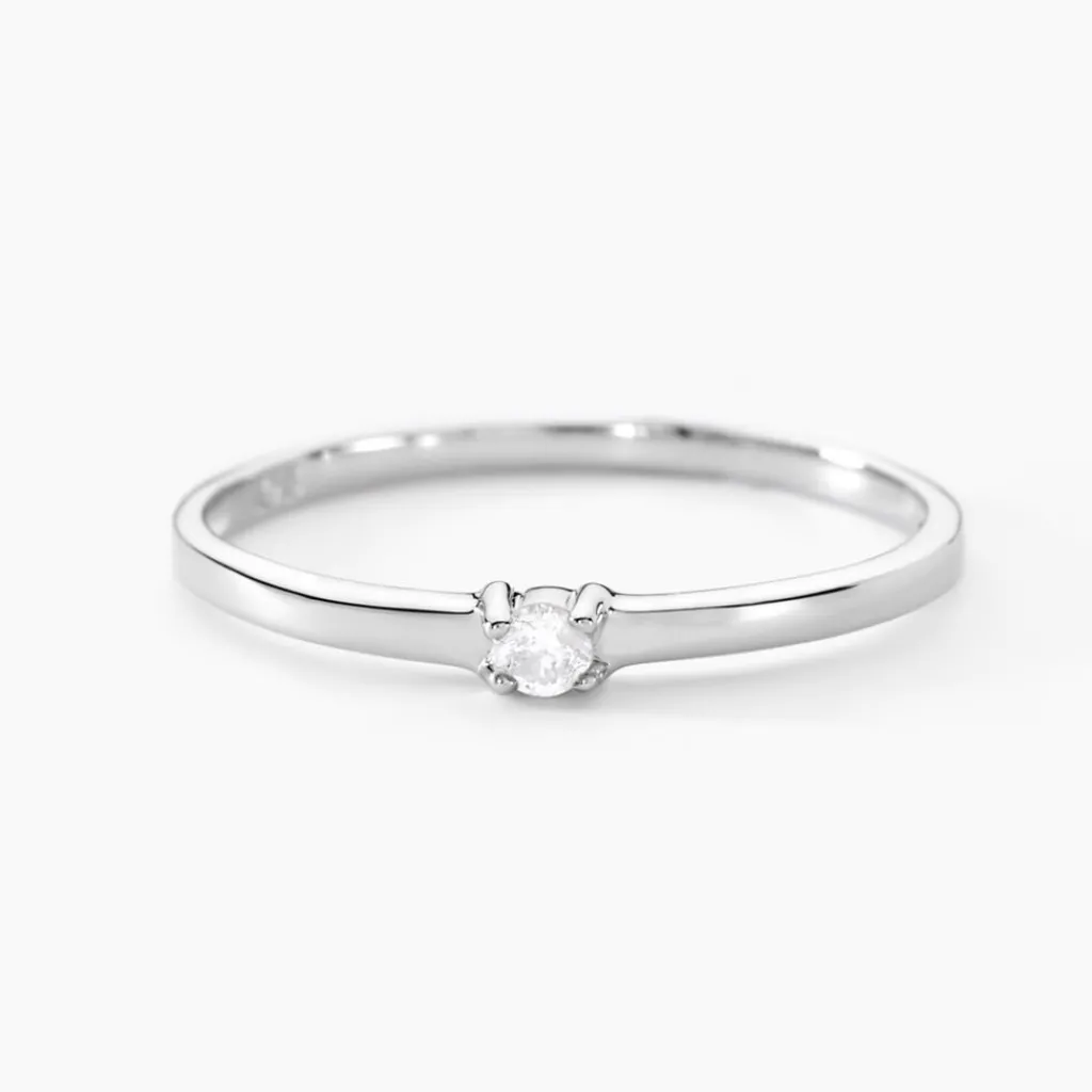Histoire d'Or Bague Solitaire Superposition Or Blanc Diamant Discount
