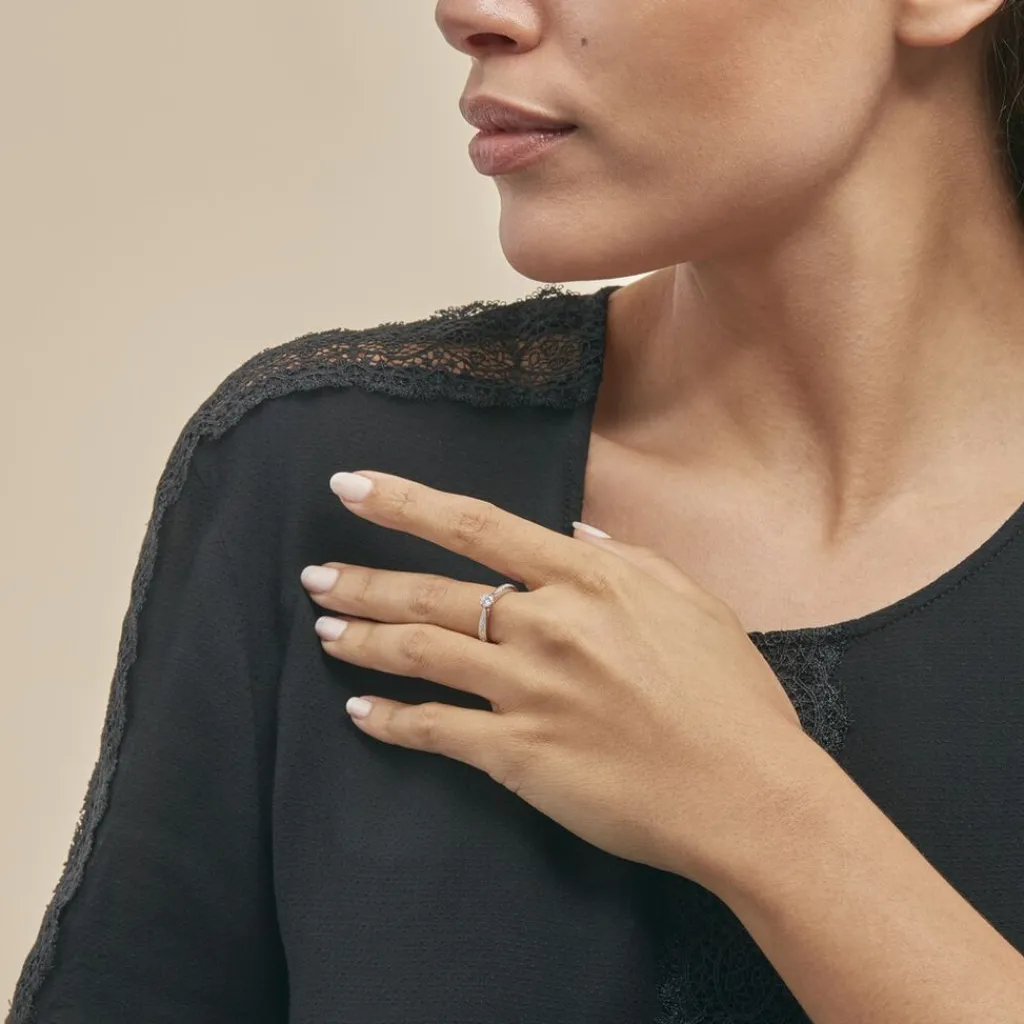 Histoire d'Or Bague Solitaire Symphonie Or Blanc Diamant Online
