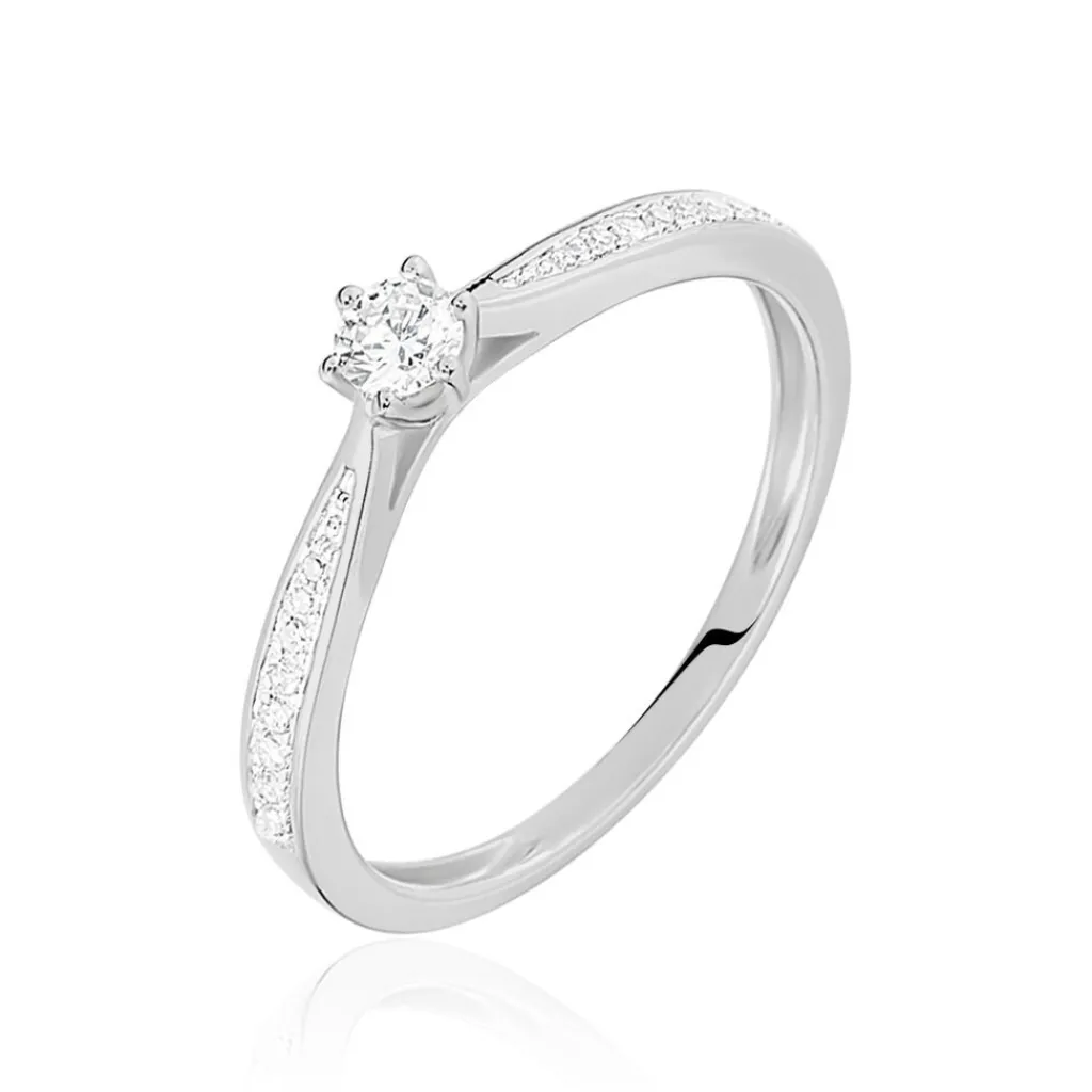 Histoire d'Or Bague Solitaire Symphonie Or Blanc Diamant Outlet