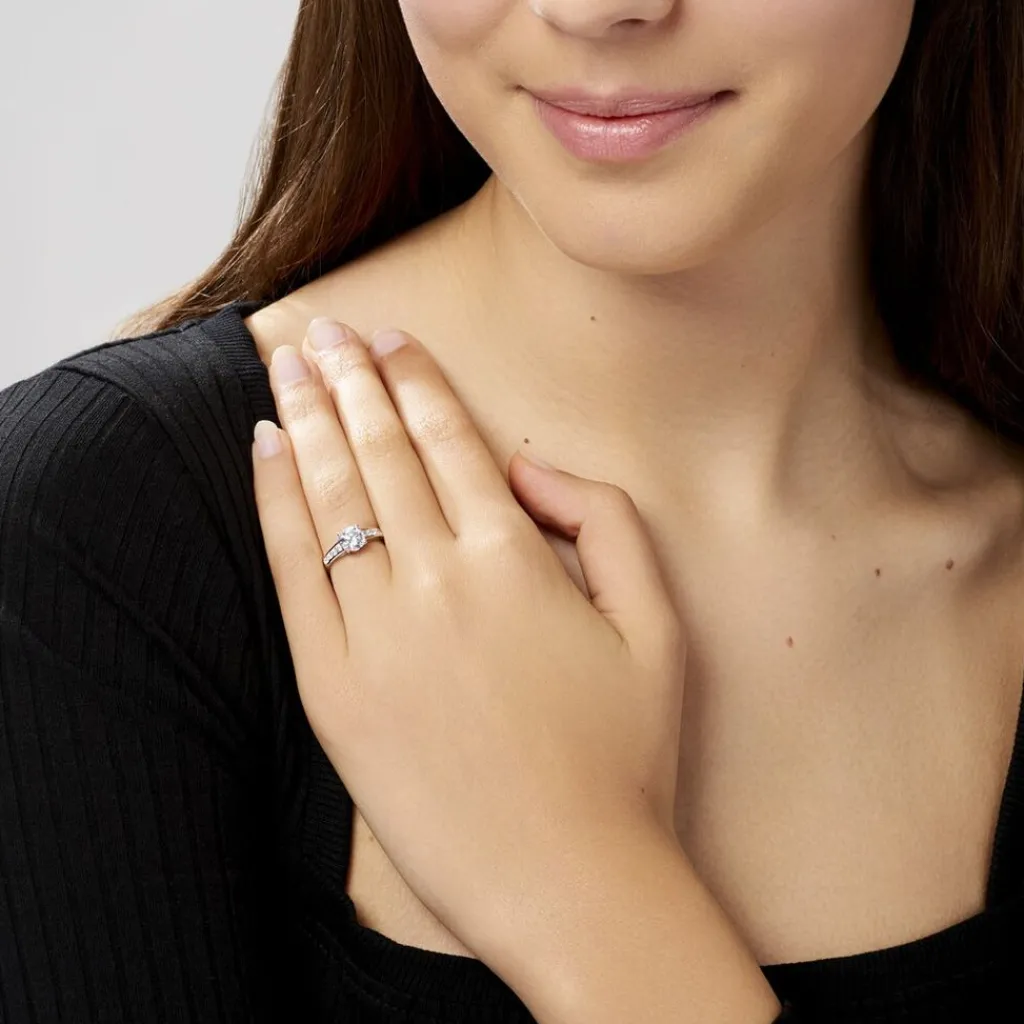 Histoire d'Or Bague Solitaire Tatjana Or Blanc Oxyde De Zirconium Best