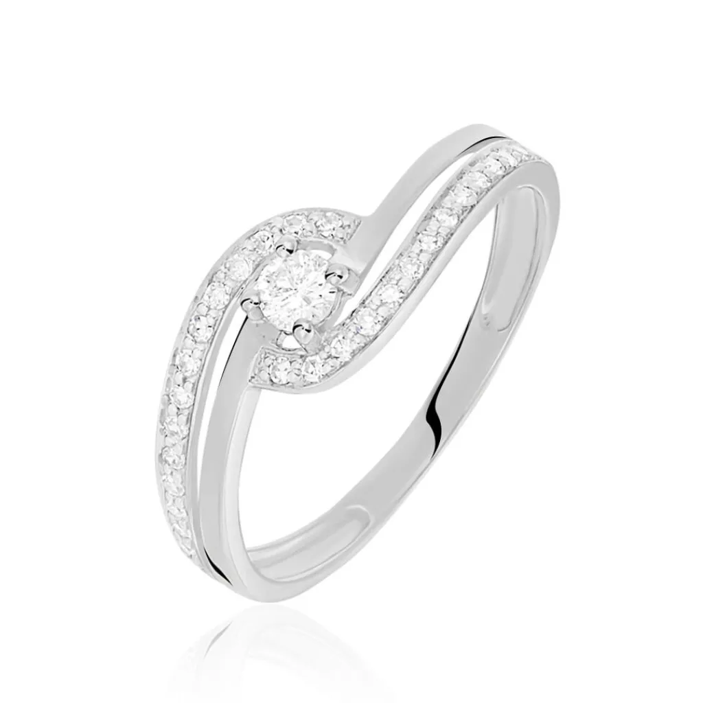 Histoire d'Or Bague Solitaire Vassilissa or blanc diamant Discount