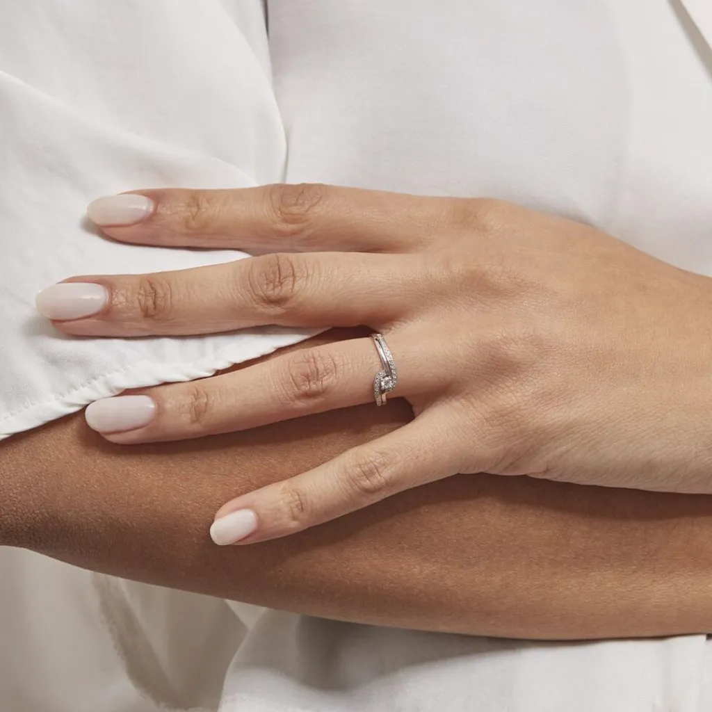 Histoire d'Or Bague Solitaire Vassilissa or blanc diamant Discount