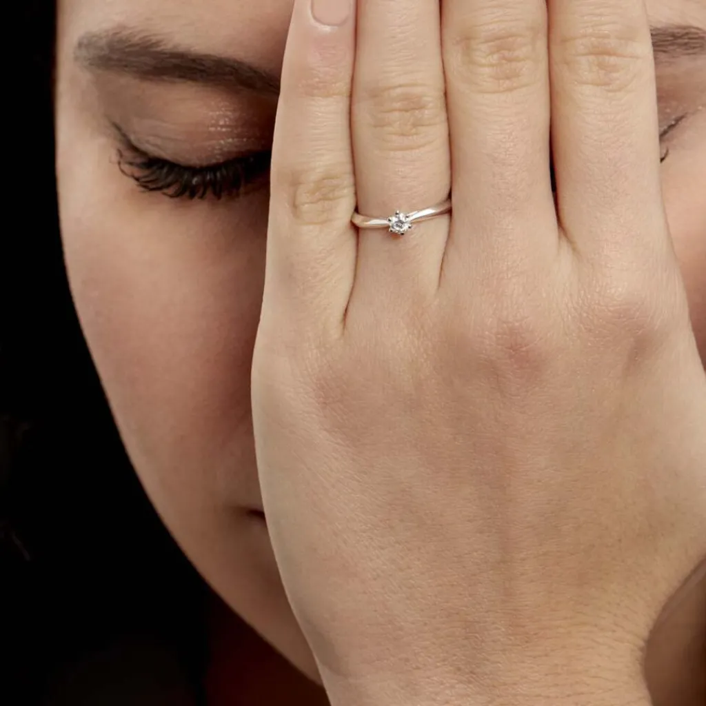 Histoire d'Or Bague Solitaire Veronika Or Blanc Diamant Sale