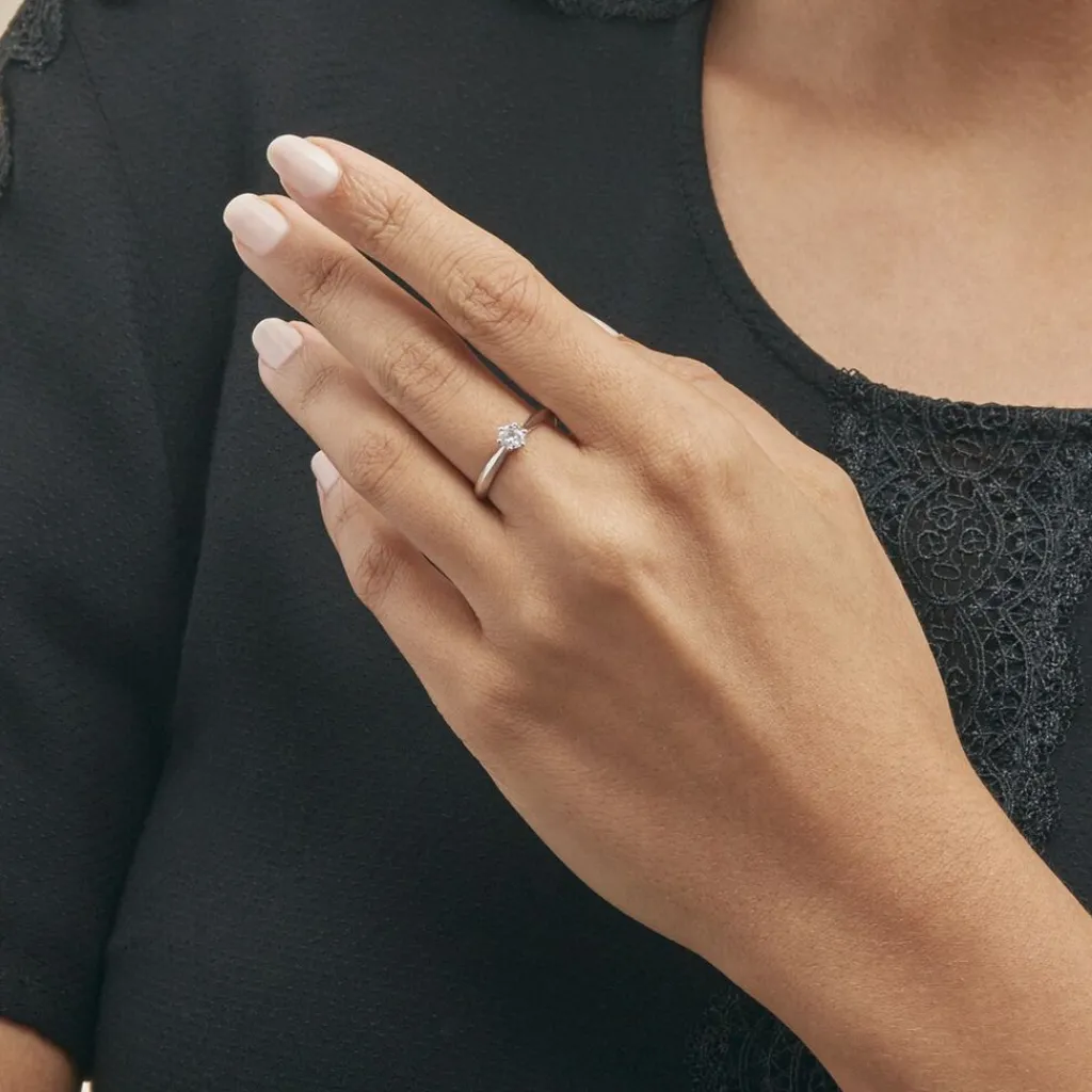 Histoire d'Or Bague Solitaire Veronika Or Blanc Diamant Discount