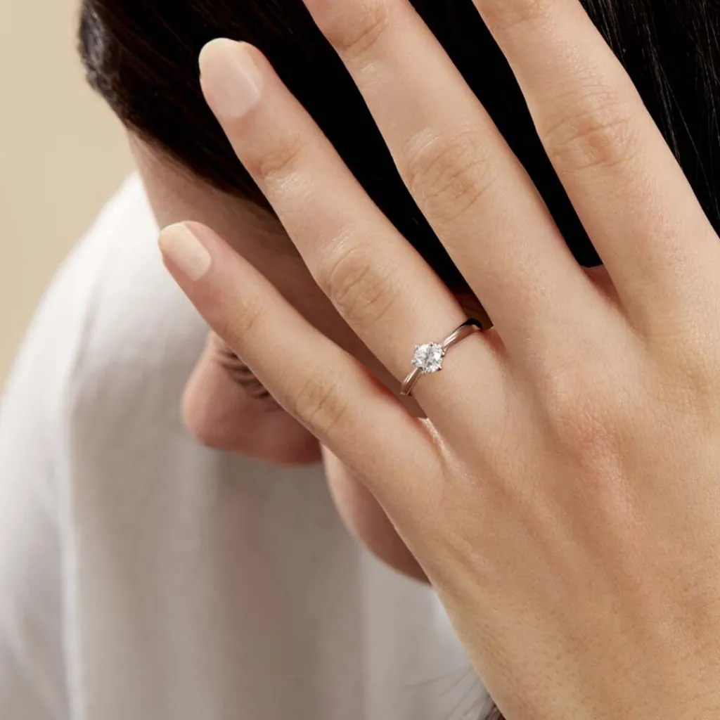 Histoire d'Or Bague Solitaire Veronika Or Blanc Diamant Online