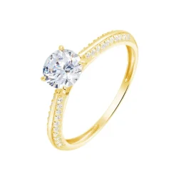 Histoire d'Or Bague Solitaire Veronique-marie Or Jaune Oxyde De Zirconium Discount