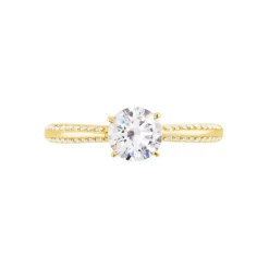 Histoire d'Or Bague Solitaire Veronique-marie Or Jaune Oxyde De Zirconium Discount