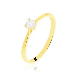 Histoire d'Or Bague Solitaire Victoria Or Jaune Diamant New