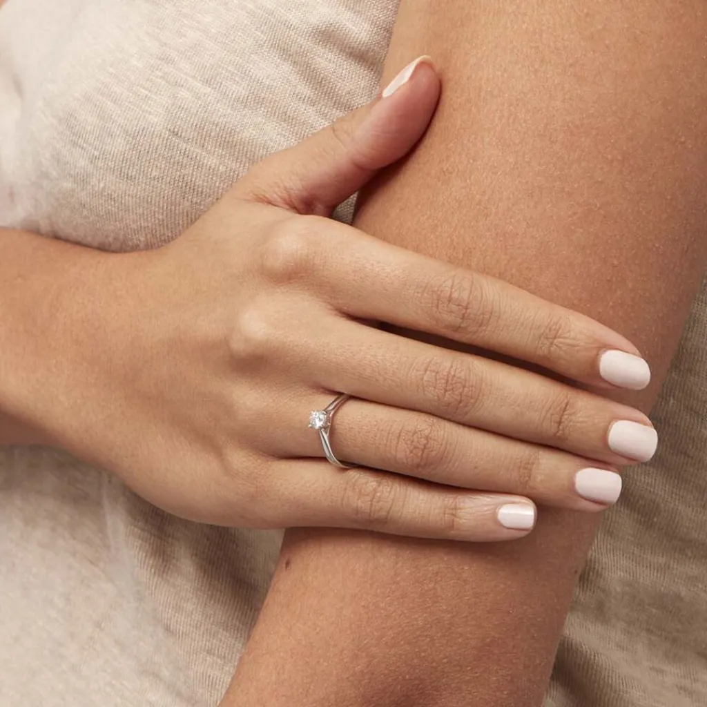 Histoire d'Or Bague Solitaire Victoria Or Blanc Diamant Outlet