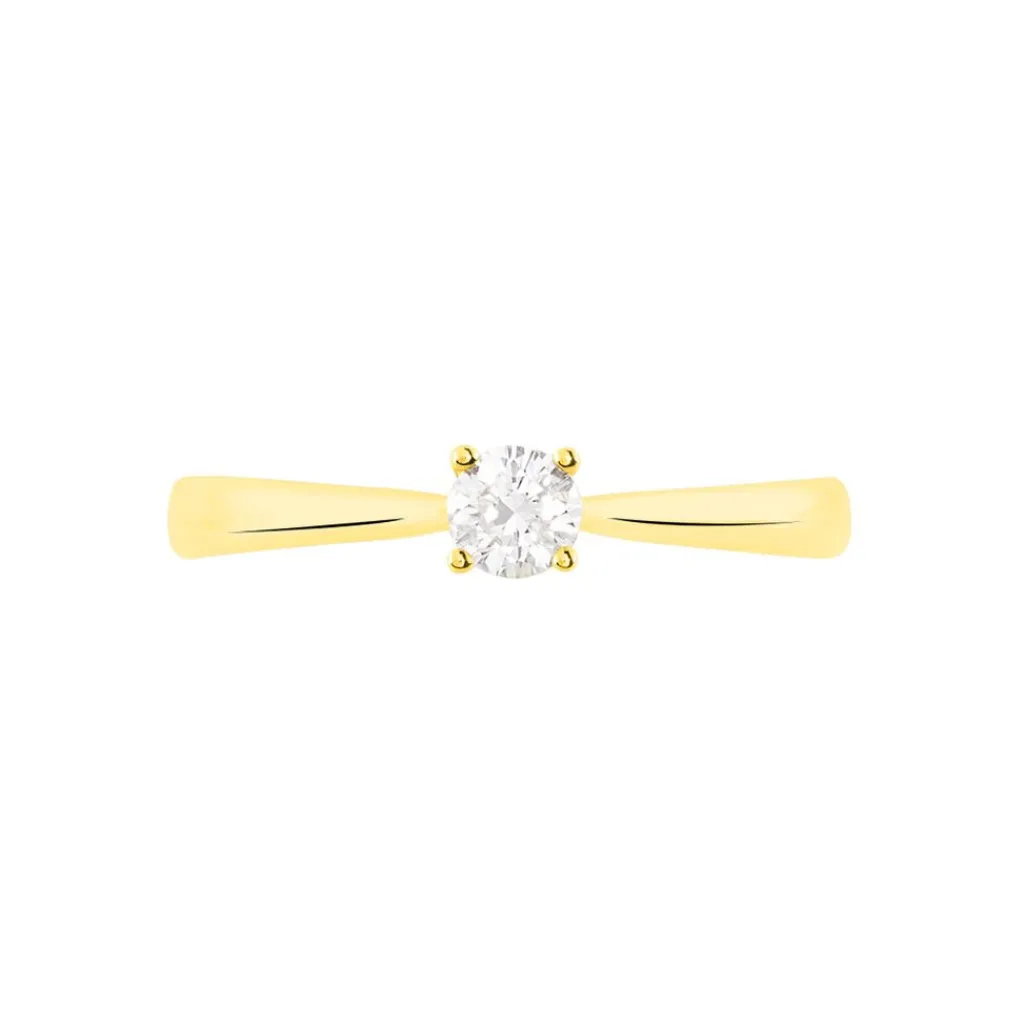 Histoire d'Or Bague Solitaire Victoria Or Jaune Diamant New