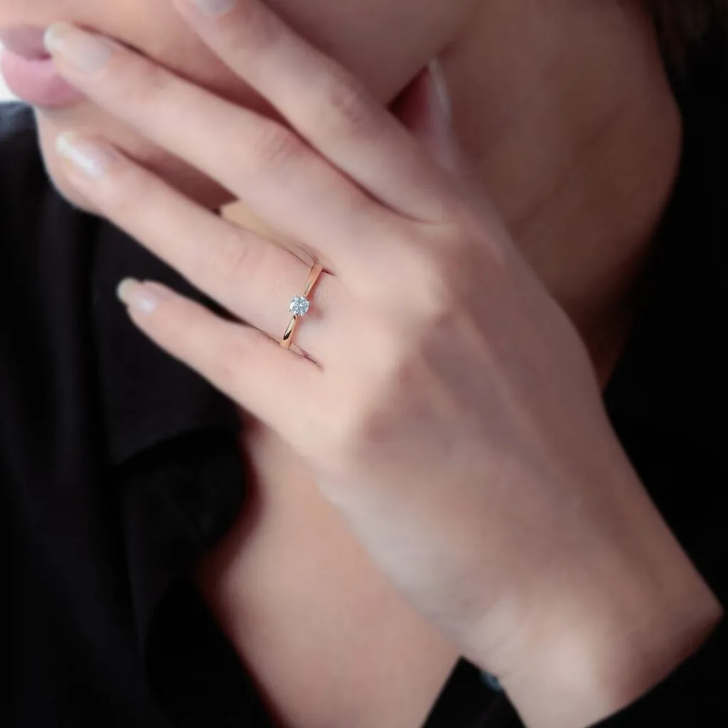 Histoire d'Or Bague Solitaire Victoria Or Jaune Diamant New