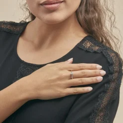 Histoire d'Or Bague Solitaire Victoria or blanc diamant New