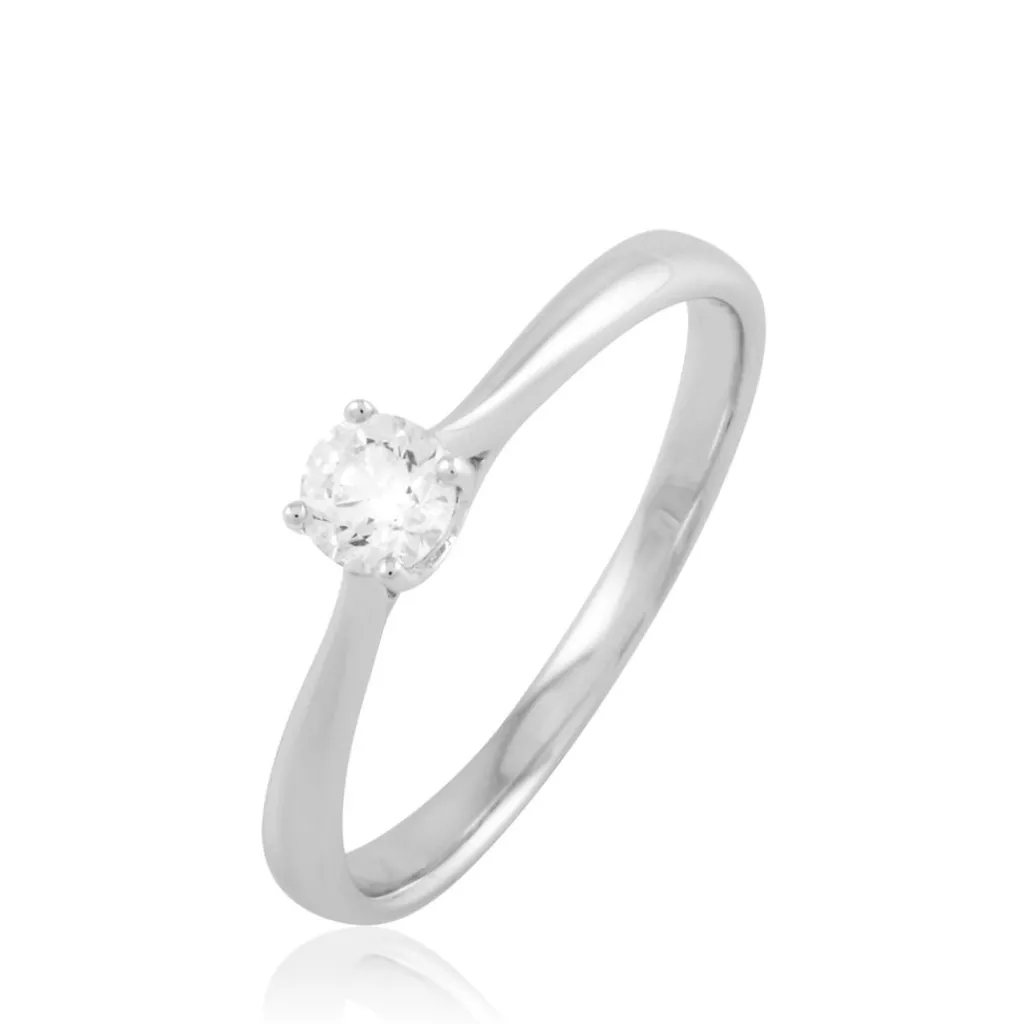 Histoire d'Or Bague Solitaire Victoria Or Blanc Diamant Outlet
