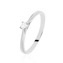 Histoire d'Or Bague Solitaire Victoria or blanc diamant New