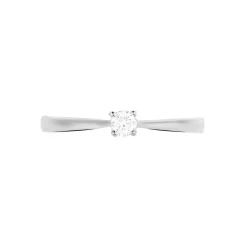 Histoire d'Or Bague Solitaire Victoria or blanc diamant New
