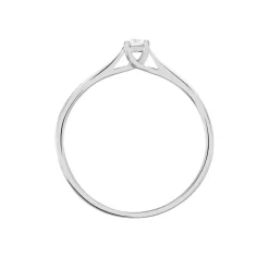Histoire d'Or Bague Solitaire Victoria or blanc diamant New