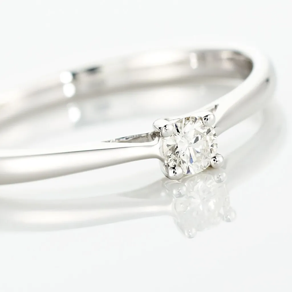 Histoire d'Or Bague Solitaire Victoria or blanc diamant New