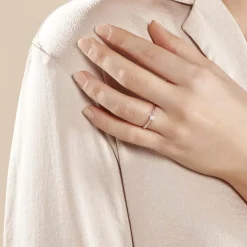 Histoire d'Or Bague Solitaire Victoria or blanc diamant New