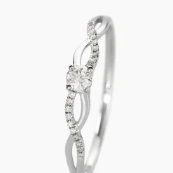 Histoire d'Or Bague Solitaire Vilma Or Blanc Diamant