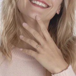 Histoire d'Or Bague Solitaire Vinca or jaune diamant New