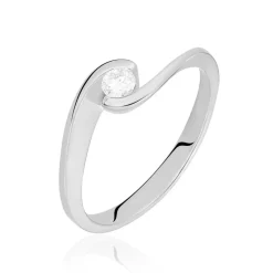 Histoire d'Or Bague Solitaire Vrille Or Blanc Diamant Discount