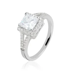 Histoire d'Or Bague Solitaire Wilona Argent Blanc Oxyde De Zirconium Hot