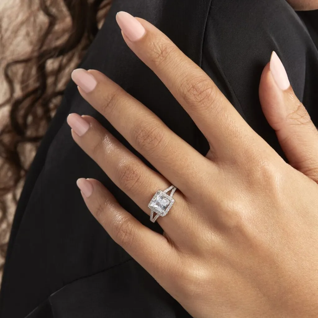 Histoire d'Or Bague Solitaire Wilona Argent Blanc Oxyde De Zirconium Hot