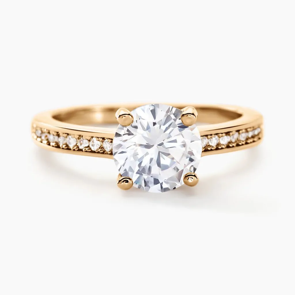 Histoire d'Or Bague Solitaire Zoura Plaqué Or Jaune Oxyde De Zirconium New